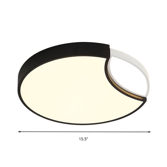 Acrylic Circle Flush Mount Contemporary Led Black Flush Ceiling Light Fixture for Bedroom in Warm/White/Neutral Light, 16"/19.5" Wide Clearhalo 'Ceiling Lights' 'Close To Ceiling Lights' 'Close to ceiling' 'Flush mount' Lighting' 212063