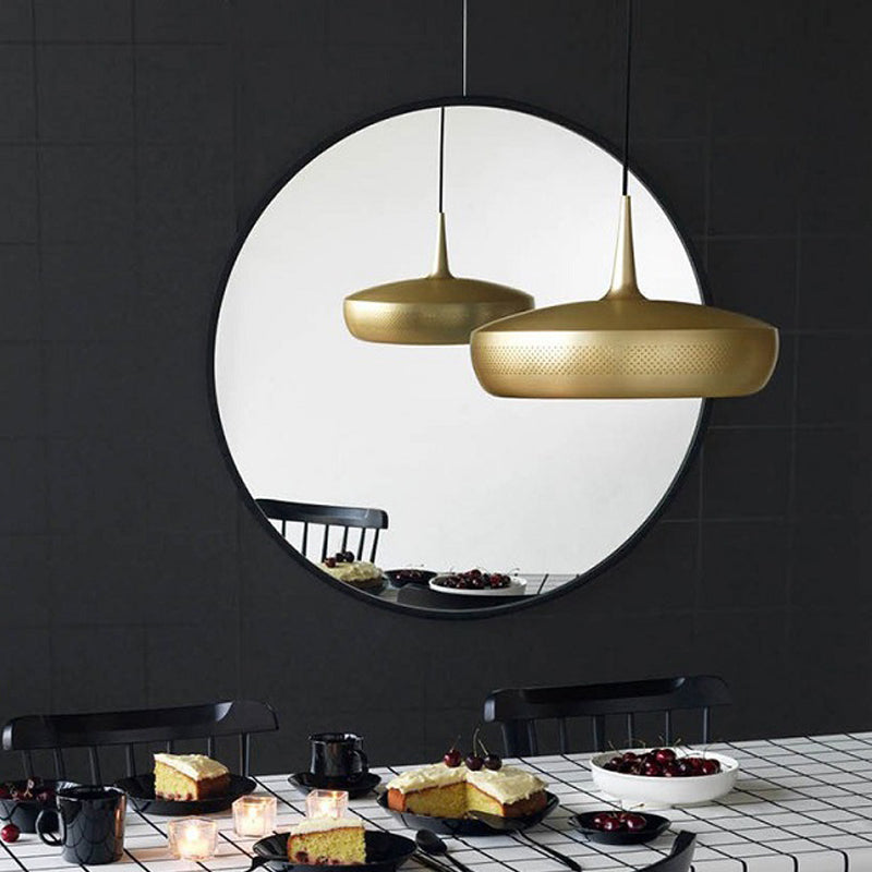 Round Shaped LED Pendant Light Postmodern Style Metallic Dining Room Suspension Light Fixture Gold Clearhalo 'Ceiling Lights' 'Modern Pendants' 'Modern' 'Pendant Lights' 'Pendants' Lighting' 2121162