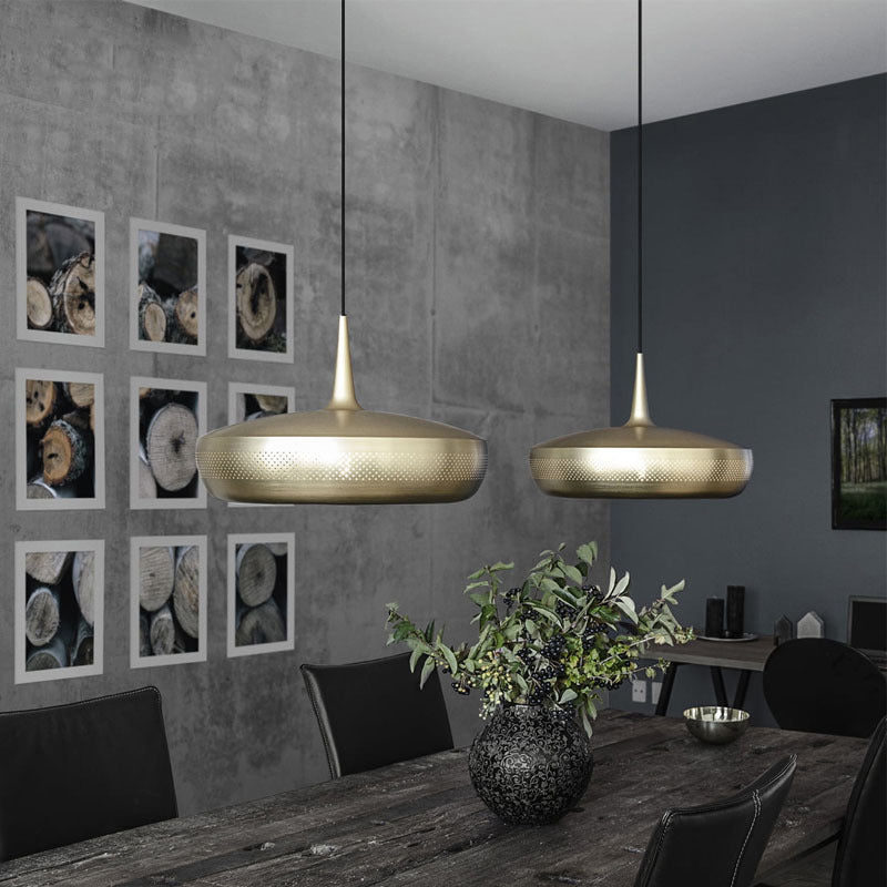 Round Shaped LED Pendant Light Postmodern Style Metallic Dining Room Suspension Light Fixture Clearhalo 'Ceiling Lights' 'Modern Pendants' 'Modern' 'Pendant Lights' 'Pendants' Lighting' 2121163