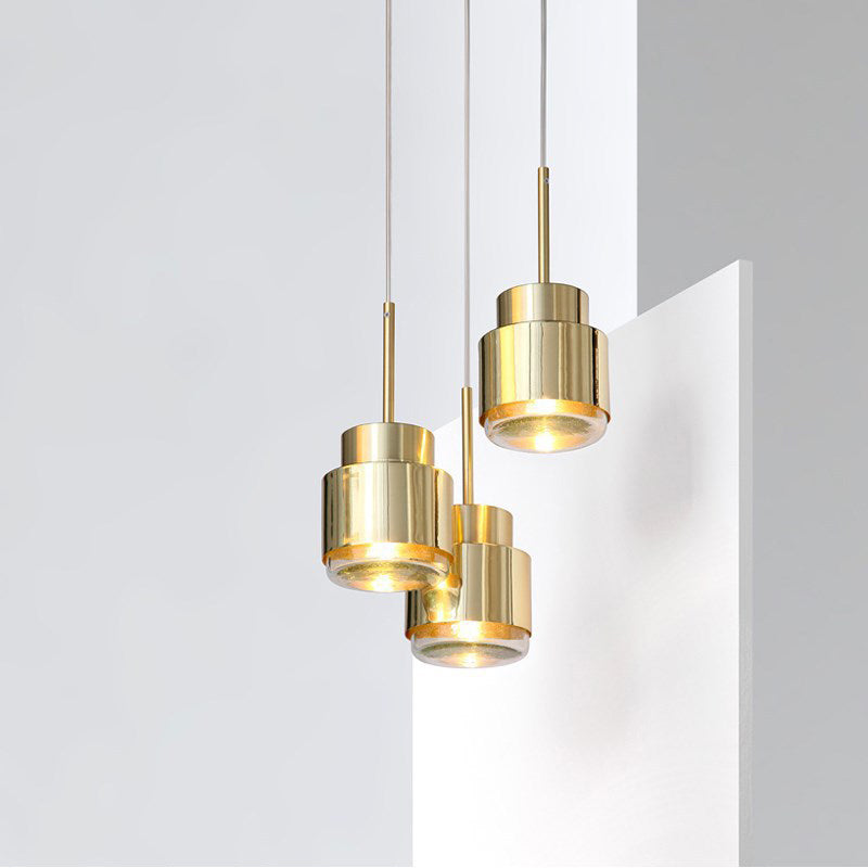 Geometrical Shaped Ceiling Light Postmodern Metallic 1��Head Gold Hanging Pendant Light Clearhalo 'Ceiling Lights' 'Modern Pendants' 'Modern' 'Pendant Lights' 'Pendants' Lighting' 2121198