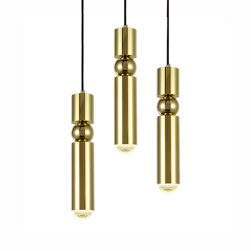 Geometrical Shaped Ceiling Light Postmodern Metallic 1��Head Gold Hanging Pendant Light Gold C Clearhalo 'Ceiling Lights' 'Modern Pendants' 'Modern' 'Pendant Lights' 'Pendants' Lighting' 2121199