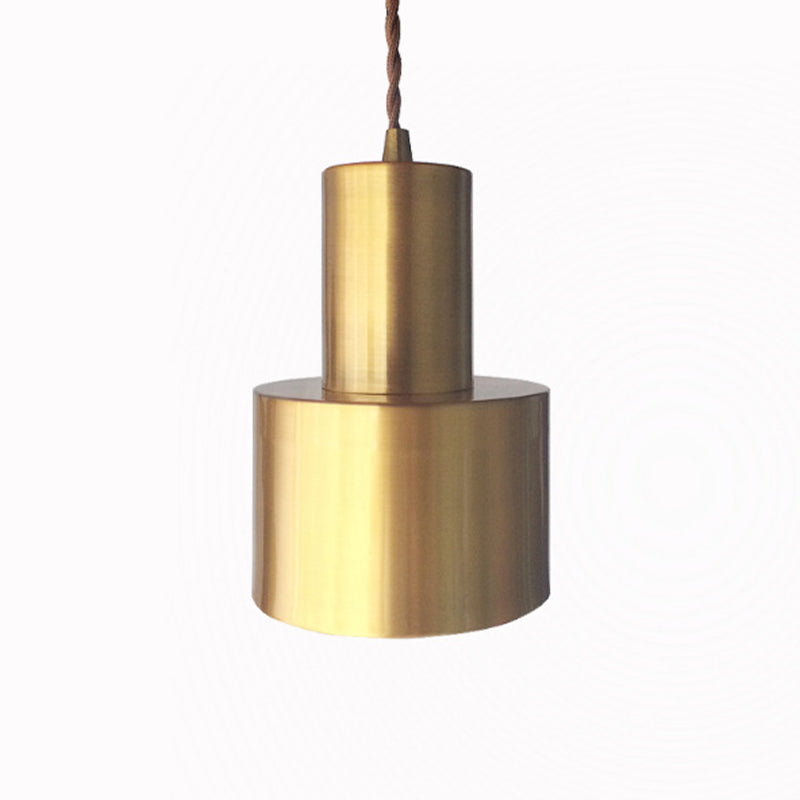 Geometrical Shaped Ceiling Light Postmodern Metallic 1��Head Gold Hanging Pendant Light Gold E Clearhalo 'Ceiling Lights' 'Modern Pendants' 'Modern' 'Pendant Lights' 'Pendants' Lighting' 2121202