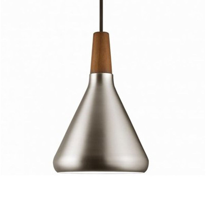 Cone Shade Ceiling Light Simplicity Metallic 1��Head Dining Room Pendant Light Fixture Silver Small Clearhalo 'Ceiling Lights' 'Modern Pendants' 'Modern' 'Pendant Lights' 'Pendants' Lighting' 2121218