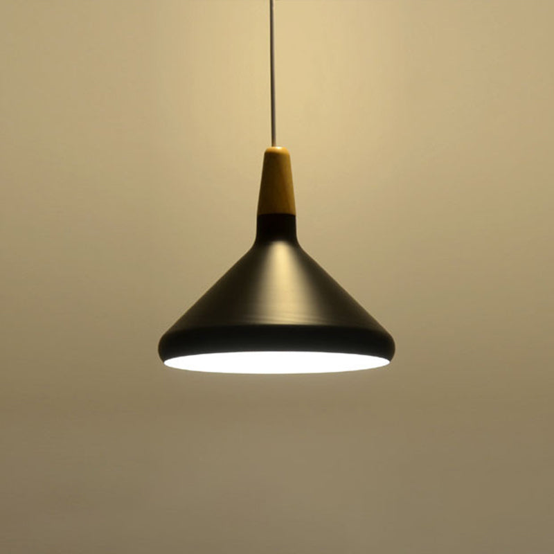 Cone Shade Ceiling Light Simplicity Metallic 1��Head Dining Room Pendant Light Fixture Clearhalo 'Ceiling Lights' 'Modern Pendants' 'Modern' 'Pendant Lights' 'Pendants' Lighting' 2121230