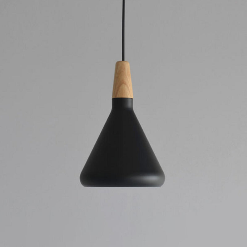 Cone Shade Ceiling Light Simplicity Metallic 1��Head Dining Room Pendant Light Fixture Black Small Clearhalo 'Ceiling Lights' 'Modern Pendants' 'Modern' 'Pendant Lights' 'Pendants' Lighting' 2121231