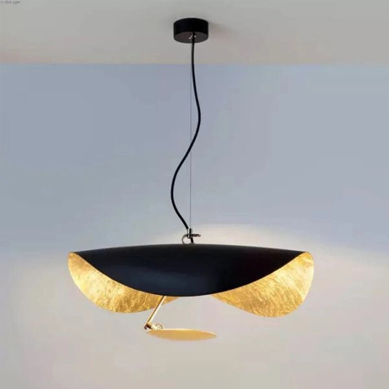 Metal Lotus Leaf Shade LED Suspension Lighting Minimalist Pendant Ceiling Light for Living Room Black Clearhalo 'Ceiling Lights' 'Modern Pendants' 'Modern' 'Pendant Lights' 'Pendants' Lighting' 2121238