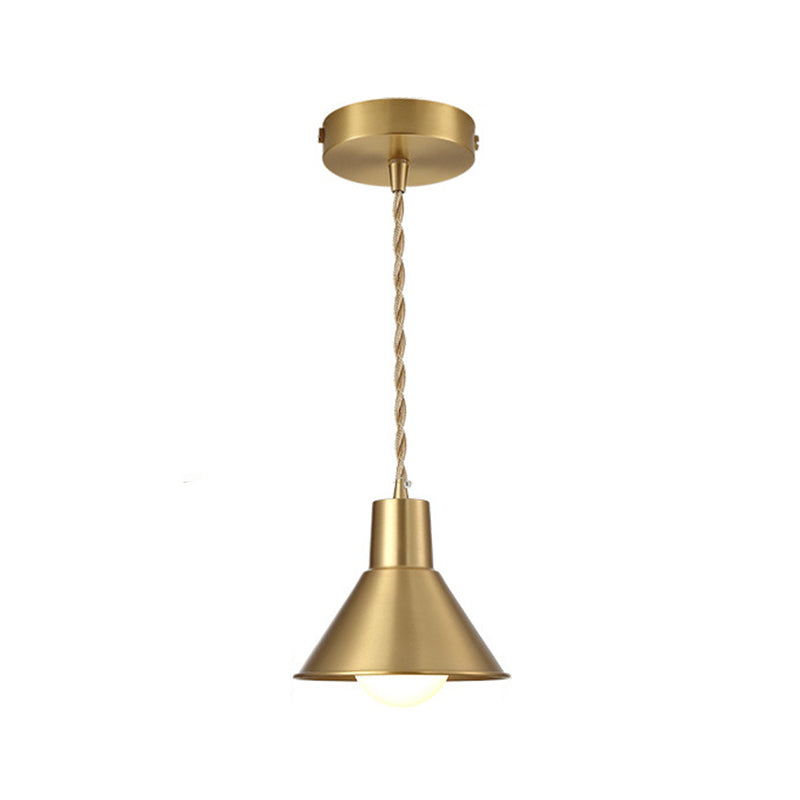 Post-Modern Geometric Shade Ceiling Light Metallic 1-Light Dining Room Pendant Light Fixture in Gold Clearhalo 'Ceiling Lights' 'Modern Pendants' 'Modern' 'Pendant Lights' 'Pendants' Lighting' 2121253