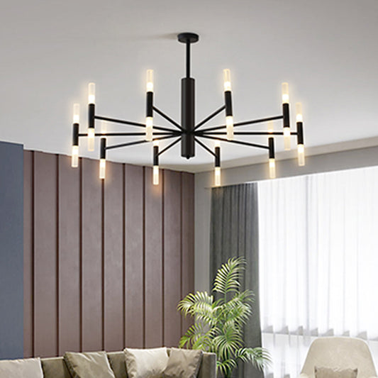 Radial Shaped Living Room Ceiling Lighting Metallic Postmodern LED Chandelier Light Fixture Clearhalo 'Ceiling Lights' 'Chandeliers' 'Modern Chandeliers' 'Modern' Lighting' 2121268