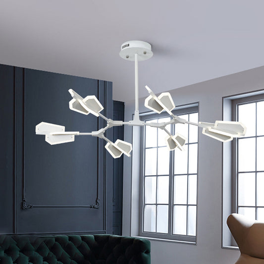 Postmodern Branch Shaped Ceiling Lighting Metallic Living Room LED Chandelier Light Fixture 6 White Clearhalo 'Ceiling Lights' 'Chandeliers' 'Modern Chandeliers' 'Modern' Lighting' 2121350