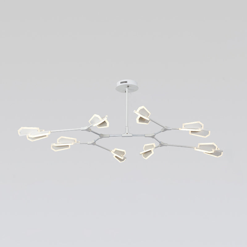 Postmodern Branch Shaped Ceiling Lighting Metallic Living Room LED Chandelier Light Fixture Clearhalo 'Ceiling Lights' 'Chandeliers' 'Modern Chandeliers' 'Modern' Lighting' 2121354