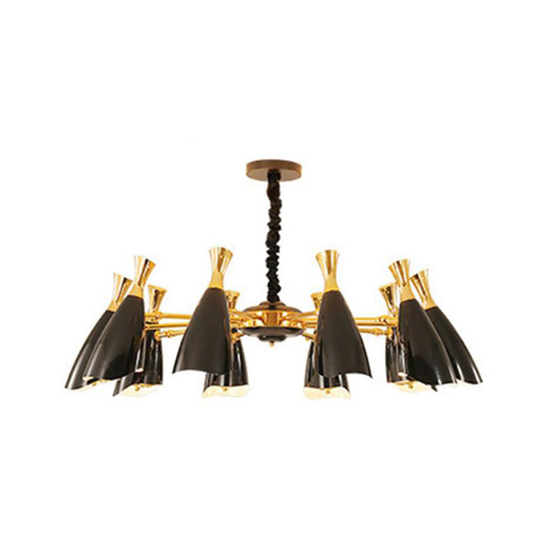 Horn-Shaped Living Room LED Suspension Light Metallic Simplicity Chandelier Light Clearhalo 'Ceiling Lights' 'Chandeliers' 'Modern Chandeliers' 'Modern' Lighting' 2121402