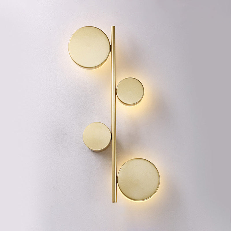 Circle Wall Mount Light Post-Modern Metallic Living Room LED Wall Lighting for Living Room 4.0 Gold Clearhalo 'Cast Iron' 'Glass' 'Industrial' 'Modern wall lights' 'Modern' 'Tiffany' 'Traditional wall lights' 'Wall Lamps & Sconces' 'Wall Lights' Lighting' 2121480