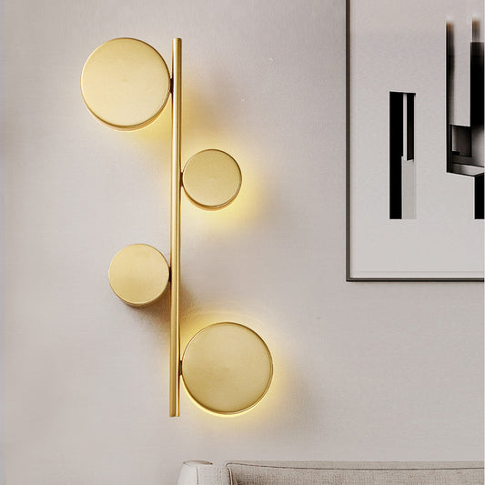 Circle Wall Mount Light Post-Modern Metallic Living Room LED Wall Lighting for Living Room Clearhalo 'Cast Iron' 'Glass' 'Industrial' 'Modern wall lights' 'Modern' 'Tiffany' 'Traditional wall lights' 'Wall Lamps & Sconces' 'Wall Lights' Lighting' 2121481
