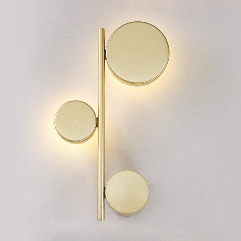 Circle Wall Mount Light Post-Modern Metallic Living Room LED Wall Lighting for Living Room 3.0 Gold Clearhalo 'Cast Iron' 'Glass' 'Industrial' 'Modern wall lights' 'Modern' 'Tiffany' 'Traditional wall lights' 'Wall Lamps & Sconces' 'Wall Lights' Lighting' 2121485