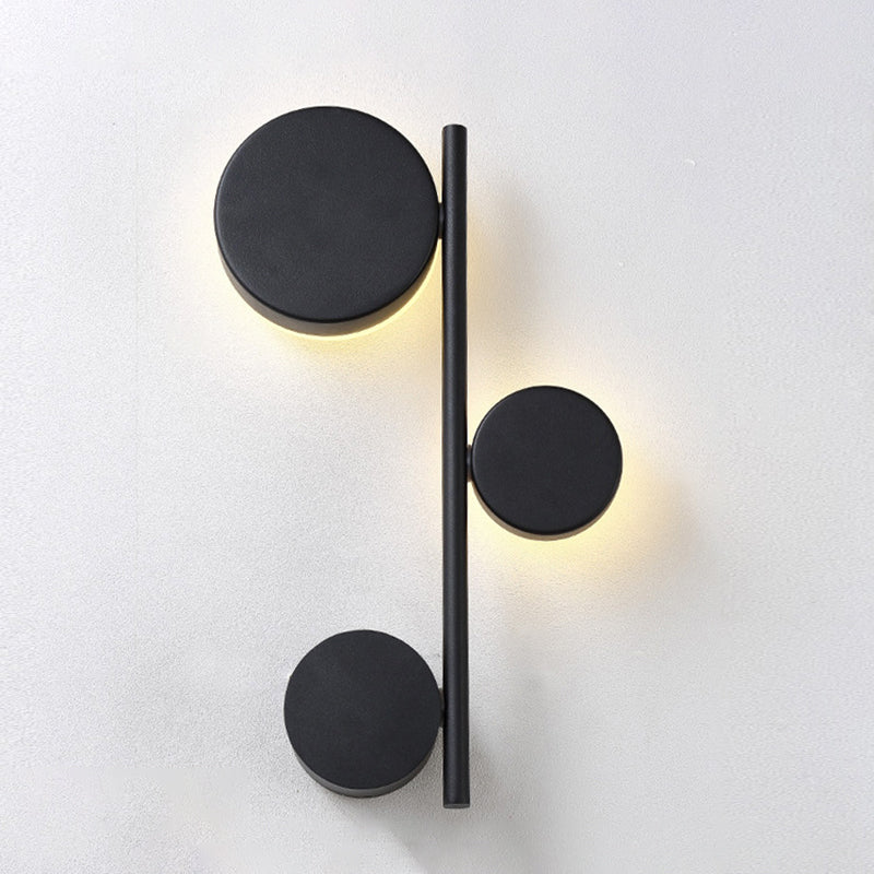 Circle Wall Mount Light Post-Modern Metallic Living Room LED Wall Lighting for Living Room 3.0 Black Clearhalo 'Cast Iron' 'Glass' 'Industrial' 'Modern wall lights' 'Modern' 'Tiffany' 'Traditional wall lights' 'Wall Lamps & Sconces' 'Wall Lights' Lighting' 2121492