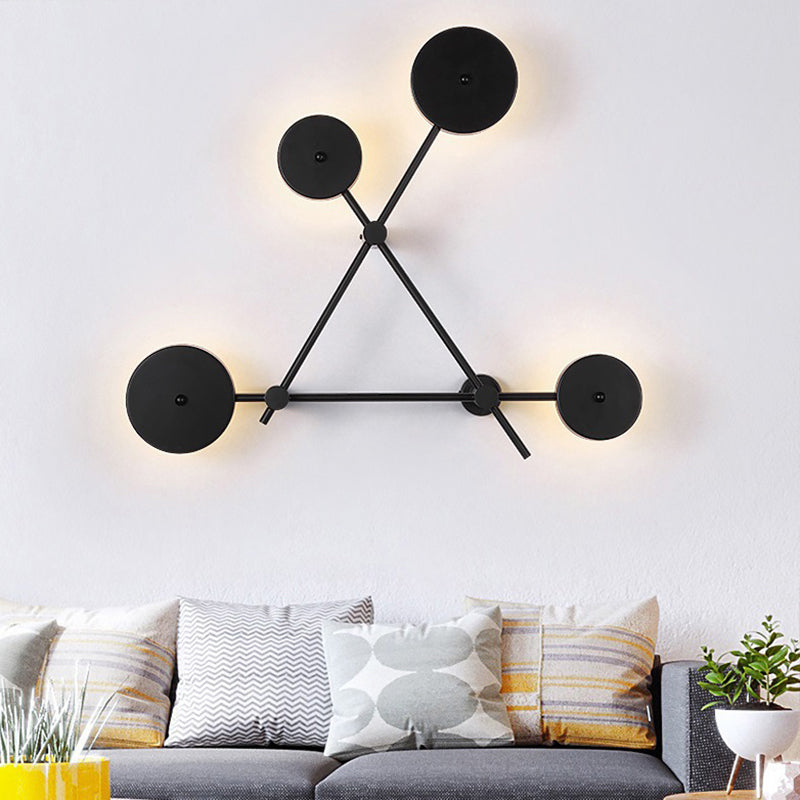 Contemporary Geometrical Wall Light Fixture Metallic Living Room LED Wall Mounted Lamp Clearhalo 'Cast Iron' 'Glass' 'Industrial' 'Modern wall lights' 'Modern' 'Tiffany' 'Traditional wall lights' 'Wall Lamps & Sconces' 'Wall Lights' Lighting' 2121496