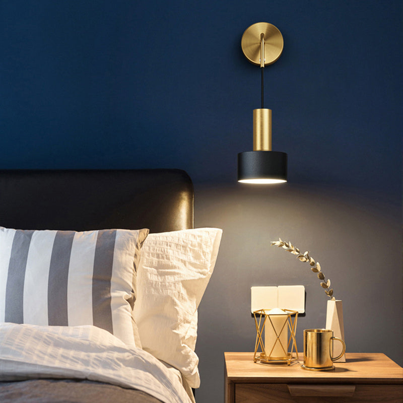 Simplicity Grenade Shaped Wall Lamp Metallic Single Bedside Wall Lighting Fixture Clearhalo 'Cast Iron' 'Glass' 'Industrial' 'Modern wall lights' 'Modern' 'Tiffany' 'Traditional wall lights' 'Wall Lamps & Sconces' 'Wall Lights' Lighting' 2121523