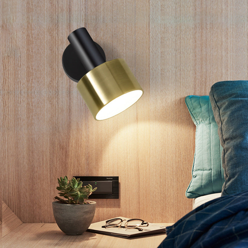 Simplicity Grenade Shaped Wall Lamp Metallic Single Bedside Wall Lighting Fixture Black B Clearhalo 'Cast Iron' 'Glass' 'Industrial' 'Modern wall lights' 'Modern' 'Tiffany' 'Traditional wall lights' 'Wall Lamps & Sconces' 'Wall Lights' Lighting' 2121527