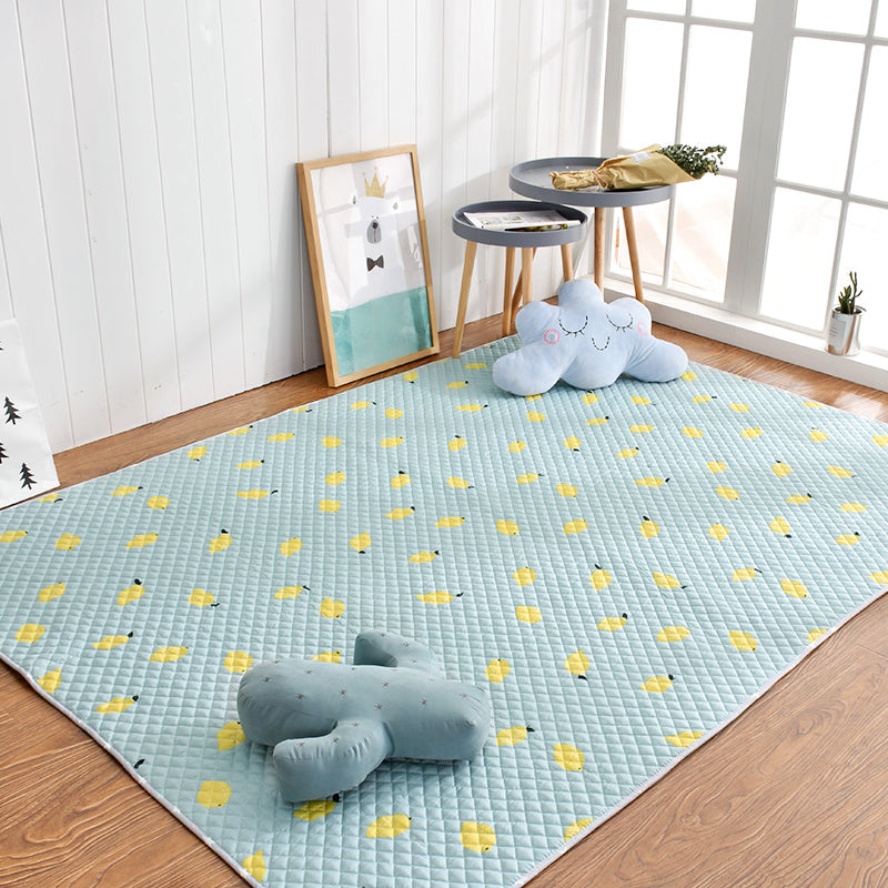 Aesthetics Botanic Rug Multi-Color Nordic Rug Cotton Machine Wash Padded Quilt Rug Yellow Clearhalo 'Area Rug' 'Rug' 2121629