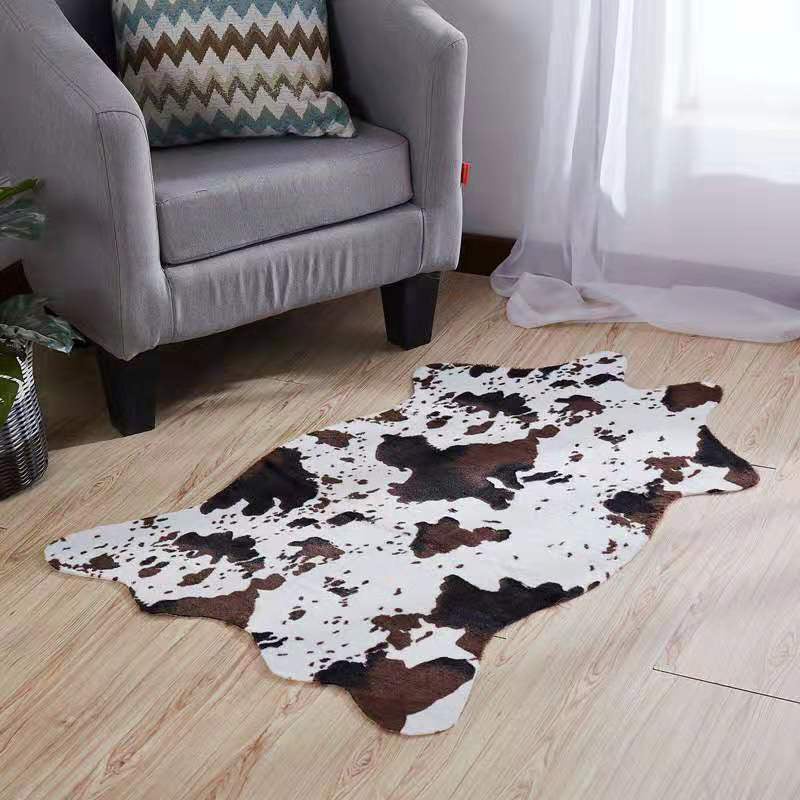 Scandinavian Bedroom Rug Multicolor Artificial Animal Skin Rug Polypropylene Anti-Slip Washable Stain Resistant Area Carpet White-Brown 2'6" x 3'7" Clearhalo 'Area Rug' 'Casual' 'Rugs' Rug' 2121701