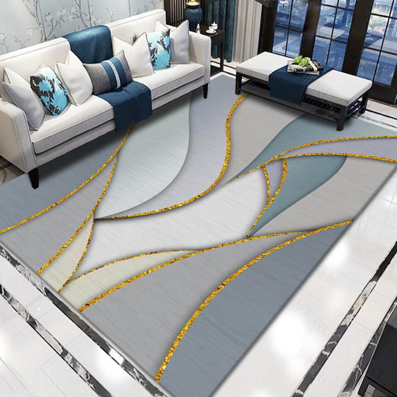 Artistic Multicolor Geometric Rug Polypropylene Simplicity Rug Stain Resistant Pet Friendly Non-Slip Carpet for Living Room Gray Blue Clearhalo 'Area Rug' 'Rug' 2121761