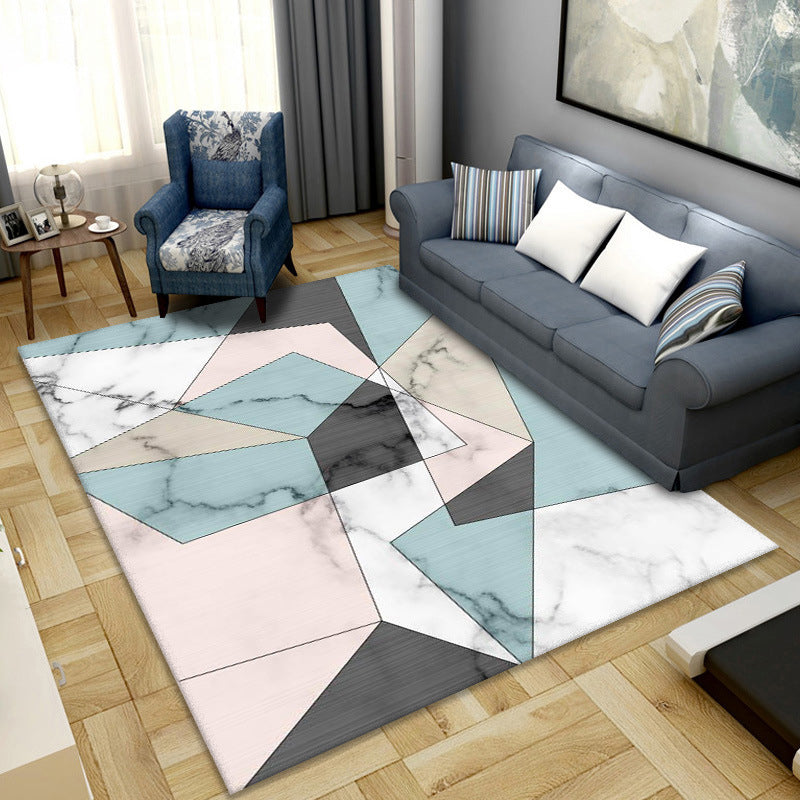 Artistic Multicolor Geometric Rug Polypropylene Simplicity Rug Stain Resistant Pet Friendly Non-Slip Carpet for Living Room Pink-Blue Clearhalo 'Area Rug' 'Rug' 2121765