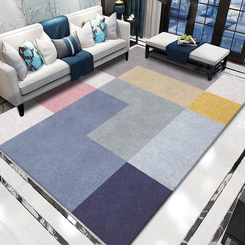 Artistic Multicolor Geometric Rug Polypropylene Simplicity Rug Stain Resistant Pet Friendly Non-Slip Carpet for Living Room Dark Blue Clearhalo 'Area Rug' 'Rug' 2121766