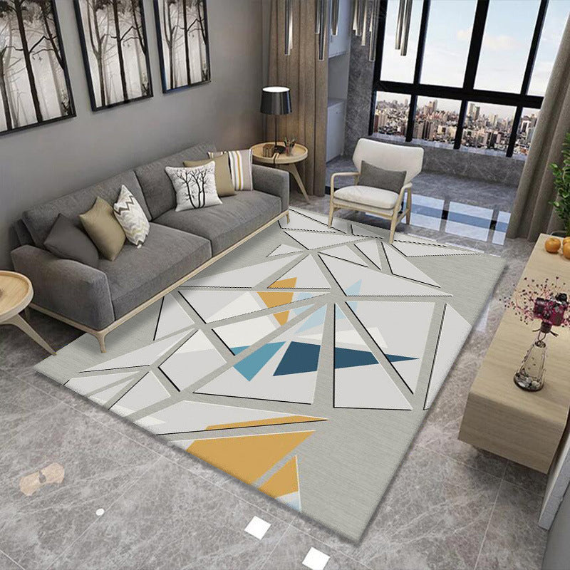 Artistic Multicolor Geometric Rug Polypropylene Simplicity Rug Stain Resistant Pet Friendly Non-Slip Carpet for Living Room Light Gray Clearhalo 'Area Rug' 'Rug' 2121767