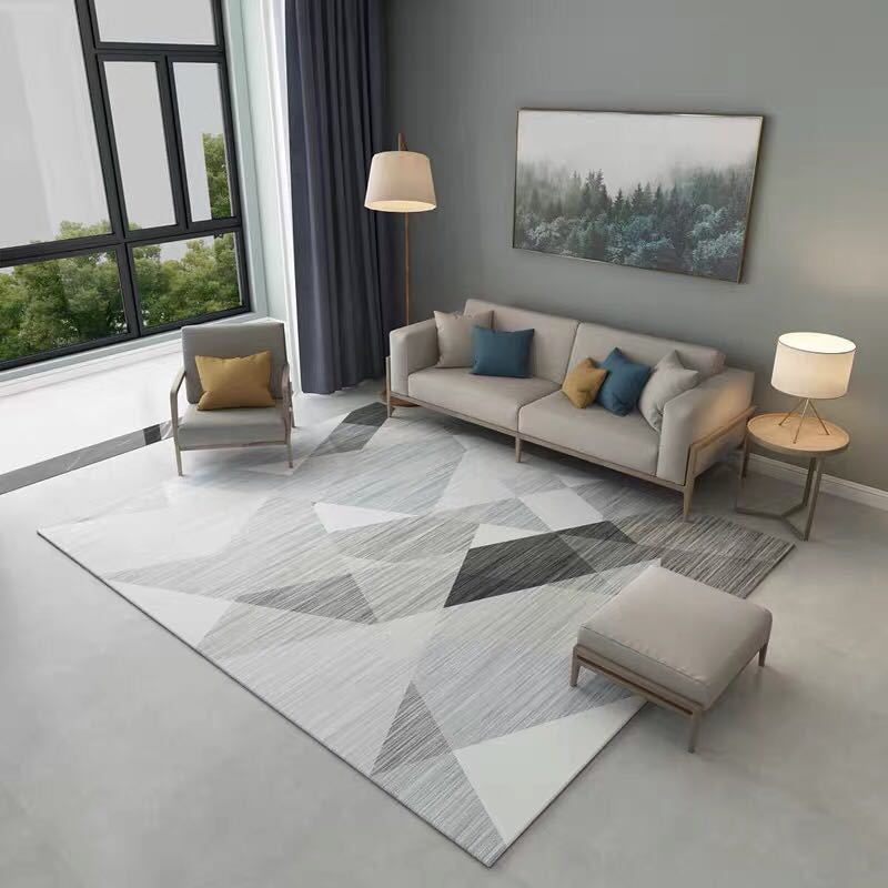 Artistic Multicolor Geometric Rug Polypropylene Simplicity Rug Stain Resistant Pet Friendly Non-Slip Carpet for Living Room Gray-White Clearhalo 'Area Rug' 'Rug' 2121781