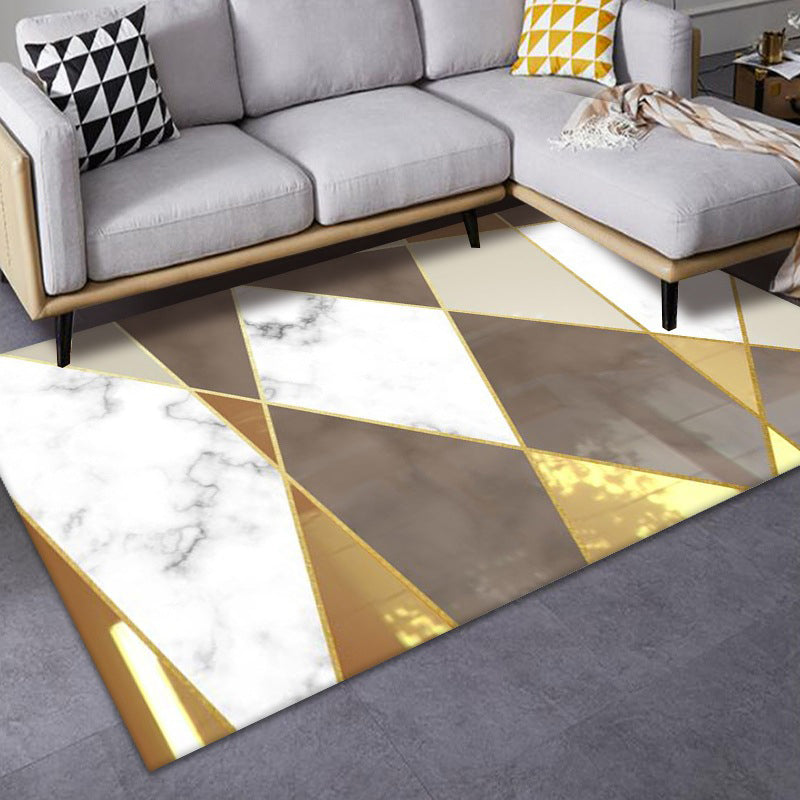 Artistic Multicolor Geometric Rug Polypropylene Simplicity Rug Stain Resistant Pet Friendly Non-Slip Carpet for Living Room Tan Clearhalo 'Area Rug' 'Rug' 2121782