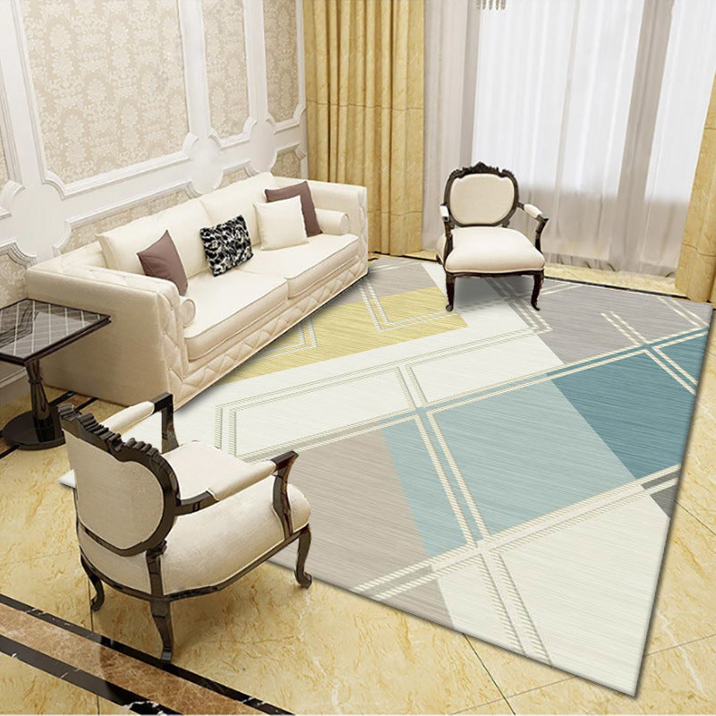 Artistic Multicolor Geometric Rug Polypropylene Simplicity Rug Stain Resistant Pet Friendly Non-Slip Carpet for Living Room Light Blue-White Clearhalo 'Area Rug' 'Rug' 2121786