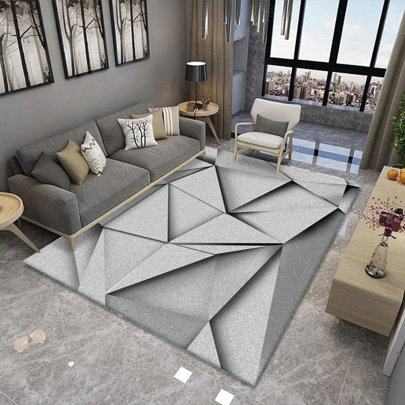 Artistic Multicolor Geometric Rug Polypropylene Simplicity Rug Stain Resistant Pet Friendly Non-Slip Carpet for Living Room Light Gray-Black Clearhalo 'Area Rug' 'Rug' 2121788