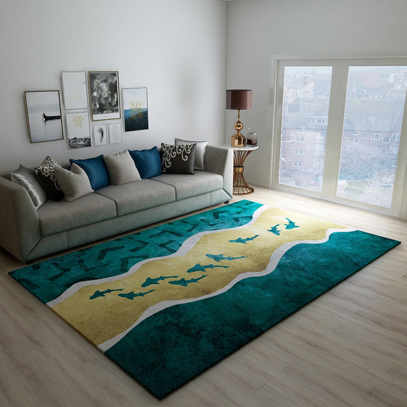 Blackish Green Vintage Rug Polyester Abstract Geometric Rug Machine Washable Anti-Slip Pet Friendly Carpet for Great Room Green Design 5 Clearhalo 'Area Rug' 'Rug' 2121791