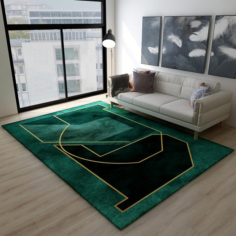 Blackish Green Vintage Rug Polyester Abstract Geometric Rug Machine Washable Anti-Slip Pet Friendly Carpet for Great Room Green Design 1 Clearhalo 'Area Rug' 'Rug' 2121794