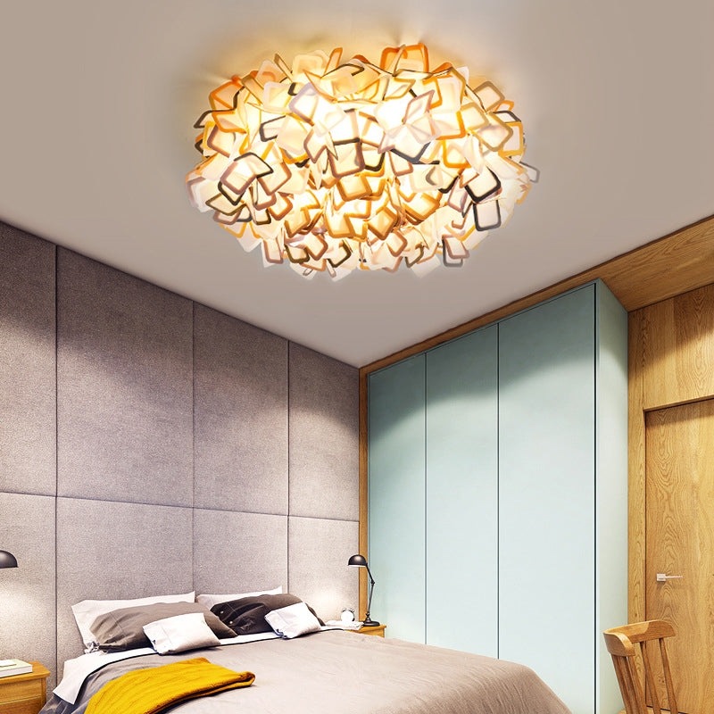 Blossoming Flower Acrylic Flush Mount Contemporary Led White/Black/Blue Flush Ceiling Light Fixture Orange-Yellow Clearhalo 'Ceiling Lights' 'Close To Ceiling Lights' 'Close to ceiling' 'Flush mount' Lighting' 212210