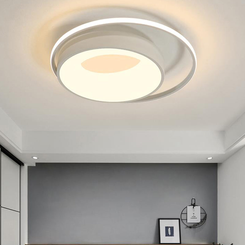 Round Acrylic Flush Mount Lighting Modern Led White/Pink/Blue Flush Ceiling Lamp Fixture in Warm/White/Neutral Light, 16"/19.5" Wide Clearhalo 'Ceiling Lights' 'Close To Ceiling Lights' 'Close to ceiling' 'Flush mount' Lighting' 212272