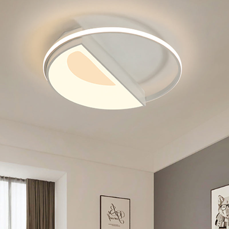 Round Acrylic Flush Mount Lamp Contemporary Led 18"/21.5" Wide White/Pink/Blue Flush Mount Light for Bedroom in Warm/White Light White Clearhalo 'Ceiling Lights' 'Close To Ceiling Lights' 'Close to ceiling' 'Flush mount' Lighting' 212346