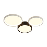 Black and White Multi-Ring Flush Lighting Modern 3/5/6 Lights Acrylic Led Flush Mount Lamp Fixture in White/Warm Light Clearhalo 'Ceiling Lights' 'Close To Ceiling Lights' 'Close to ceiling' 'Flush mount' Lighting' 212383