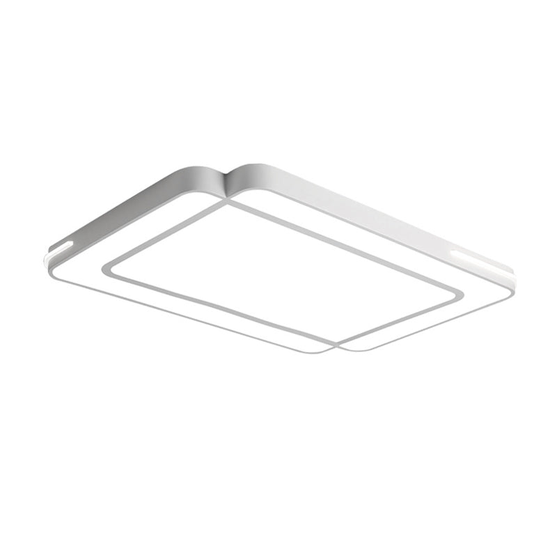 Rectangular Flush Mount Modernist Acrylic Led White/Black Flush Ceiling Light in White Light for Living Room, 35.5"/43" Wide Clearhalo 'Ceiling Lights' 'Close To Ceiling Lights' 'Close to ceiling' 'Flush mount' Lighting' 212506