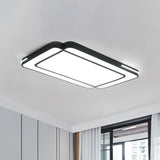 Rectangular Flush Mount Modernist Acrylic Led White/Black Flush Ceiling Light in White Light for Living Room, 35.5"/43" Wide Black Clearhalo 'Ceiling Lights' 'Close To Ceiling Lights' 'Close to ceiling' 'Flush mount' Lighting' 212514