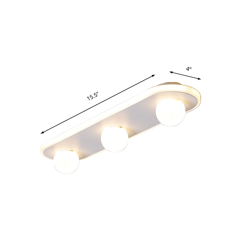 Rectangular Acrylic Semi Flush Mount Modernist 3/4/6 Lights White Led Semi Flush Light Fixture in White/Warm Light Clearhalo 'Ceiling Lights' 'Close To Ceiling Lights' 'Close to ceiling' 'Semi-flushmount' Lighting' 212520