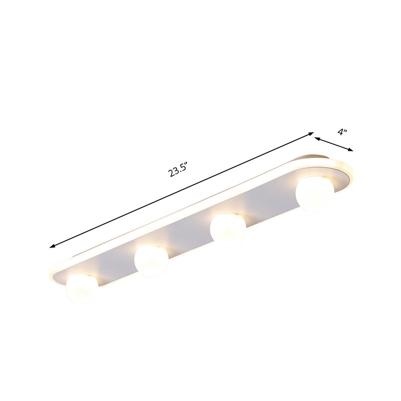 Rectangular Acrylic Semi Flush Mount Modernist 3/4/6 Lights White Led Semi Flush Light Fixture in White/Warm Light Clearhalo 'Ceiling Lights' 'Close To Ceiling Lights' 'Close to ceiling' 'Semi-flushmount' Lighting' 212528