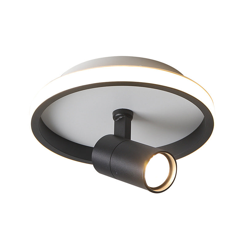 Acrylic Square/Round Flush Mount Contemporary Led Black/White Flush Ceiling Light Fixture in Warm/White Light Clearhalo 'Ceiling Lights' 'Close To Ceiling Lights' 'Close to ceiling' 'Flush mount' Lighting' 212573