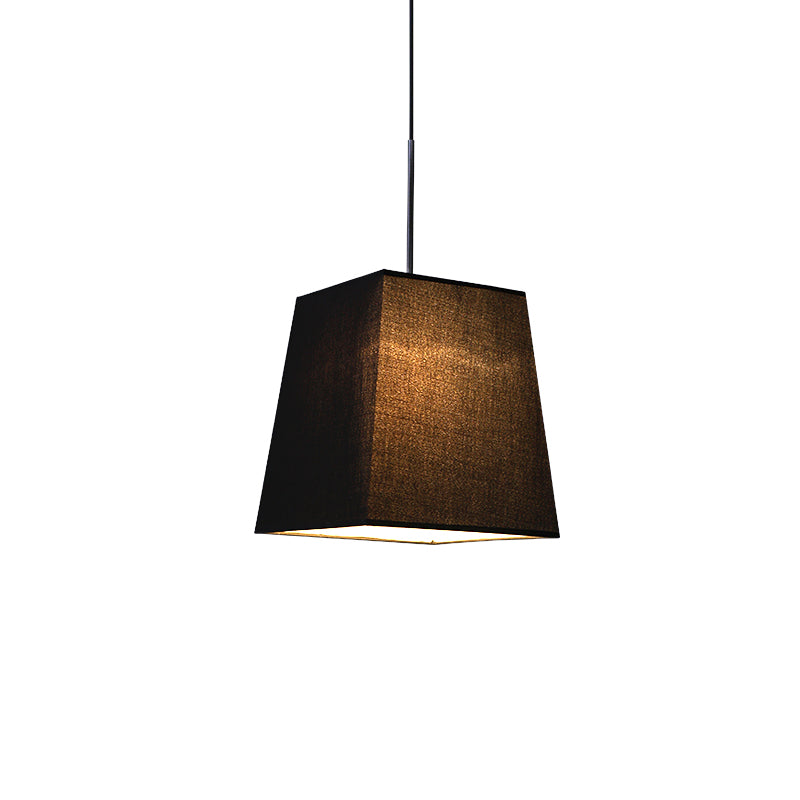 Trapezoid Fabric Pendant Lamp Modern Nordic Style 1 Light White/Black/Coffee Hanging Light Kit, 8"/11" Wide Clearhalo 'Ceiling Lights' 'Modern Pendants' 'Modern' 'Pendant Lights' 'Pendants' Lighting' 212626