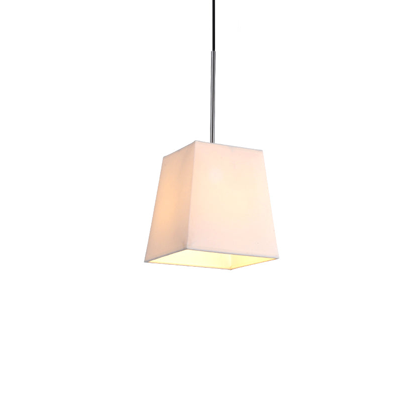 Trapezoid Fabric Pendant Lamp Modern Nordic Style 1 Light White/Black/Coffee Hanging Light Kit, 8"/11" Wide Clearhalo 'Ceiling Lights' 'Modern Pendants' 'Modern' 'Pendant Lights' 'Pendants' Lighting' 212630