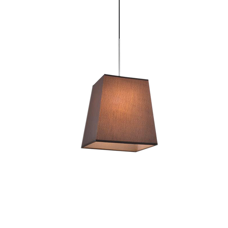 Trapezoid Fabric Pendant Lamp Modern Nordic Style 1 Light White/Black/Coffee Hanging Light Kit, 8"/11" Wide Clearhalo 'Ceiling Lights' 'Modern Pendants' 'Modern' 'Pendant Lights' 'Pendants' Lighting' 212633