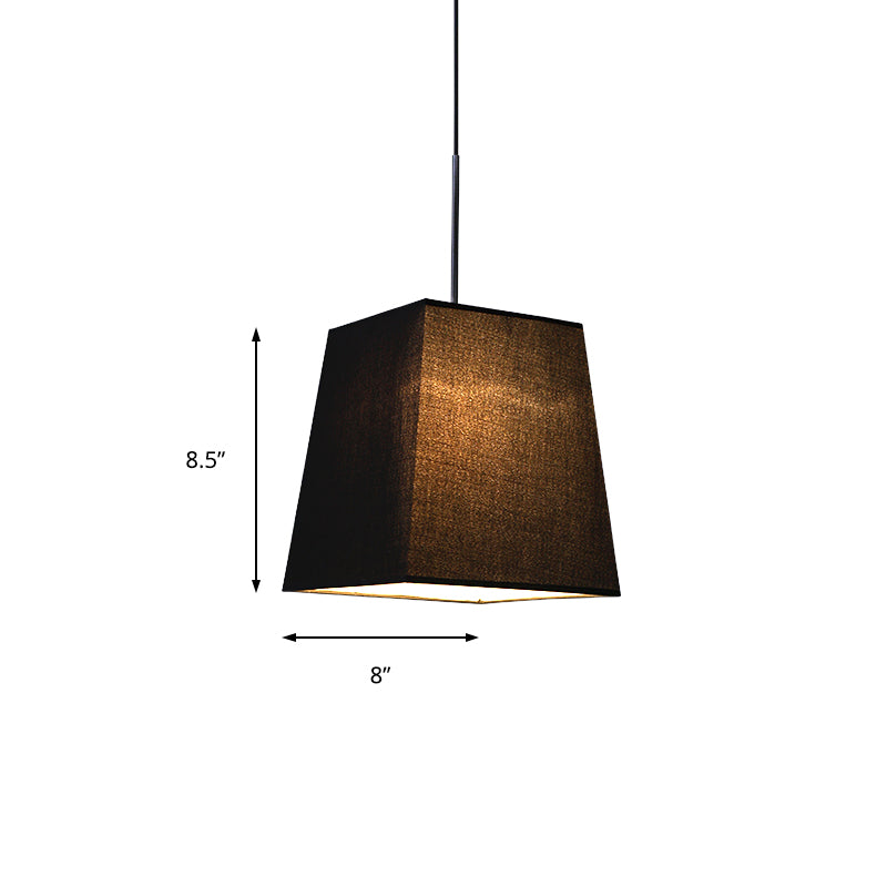 Trapezoid Fabric Pendant Lamp Modern Nordic Style 1 Light White/Black/Coffee Hanging Light Kit, 8"/11" Wide Clearhalo 'Ceiling Lights' 'Modern Pendants' 'Modern' 'Pendant Lights' 'Pendants' Lighting' 212637