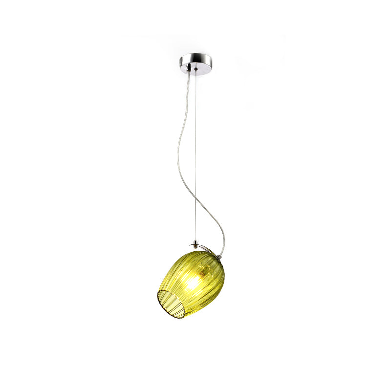 Tulip Pendant Lighting Modernist Clear/Amber/Smoke Prismatic Glass 1 Light Bedroom Hanging Lamp Fixture Clearhalo 'Ceiling Lights' 'Glass shade' 'Glass' 'Modern Pendants' 'Modern' 'Pendant Lights' 'Pendants' Lighting' 212684