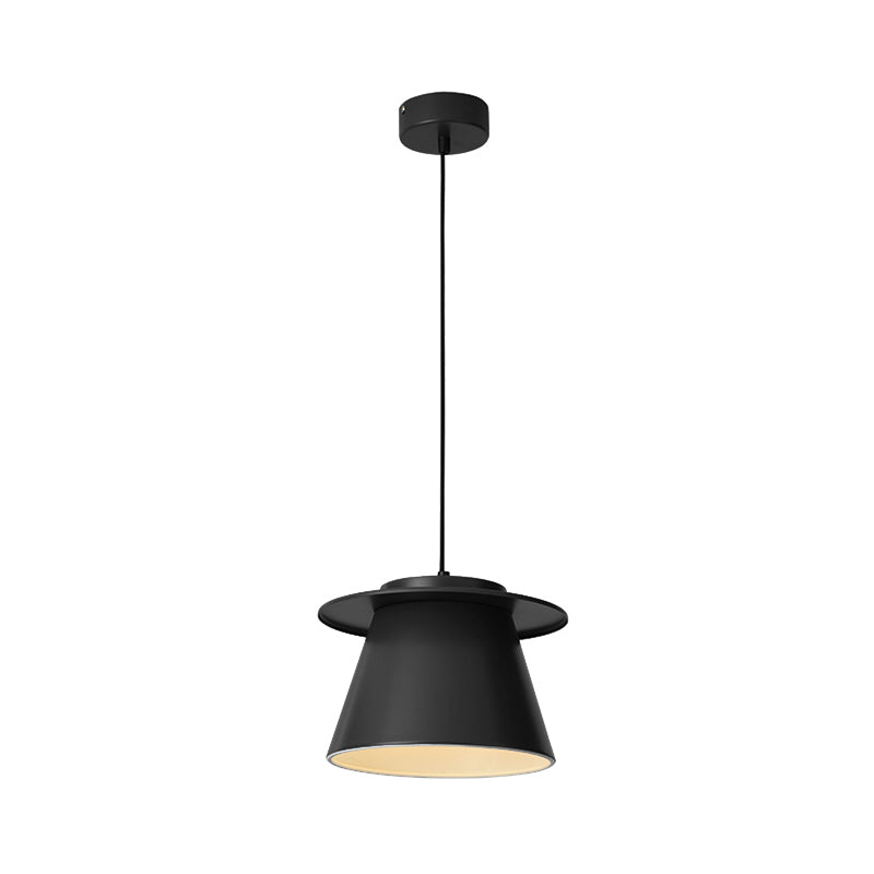 Barrel Shape Pendant Lamp Modernist Metal 1 Light Black/Brown/Blue Hanging Ceiling Light for Restaurant Clearhalo 'Ceiling Lights' 'Modern Pendants' 'Modern' 'Pendant Lights' 'Pendants' Lighting' 212788