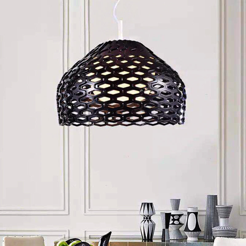 Dome Pendant Lighting Contemporary Resin 1 Light White/Black Hanging Lamp Fixture for Dining Room Clearhalo 'Ceiling Lights' 'Modern Pendants' 'Modern' 'Pendant Lights' 'Pendants' Lighting' 212806